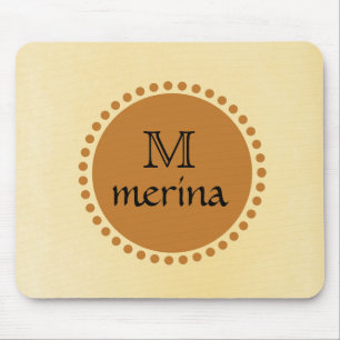 Tapis De Souris Monogramme Cercle jaune or