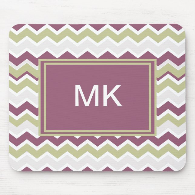 Tapis De Souris Monogramme Chevron Brick (Devant)
