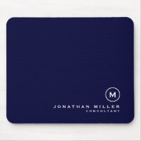 Monogramme classique minimum bleu marine