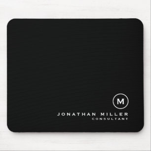 Tapis De Souris Monogramme classique noir minimal