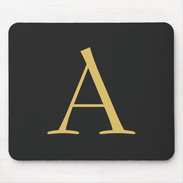 Tapis De Souris Monogramme couleur or gris professionnel (Devant)