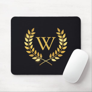 Tapis De Souris Monogramme de couronne d'or Laurel