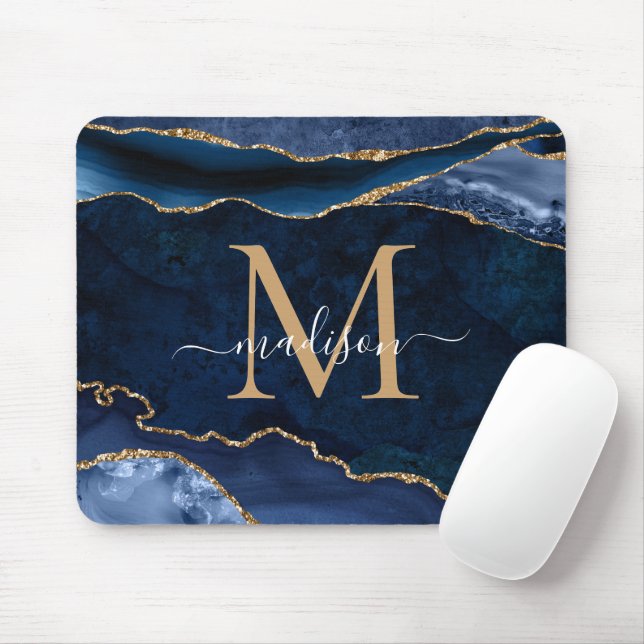 Tapis De Souris Monogramme de géode de l'âge d'étincelle Gold Spar (Avec souris)