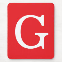 Monogramme de lettre initiale rouge blanc simple