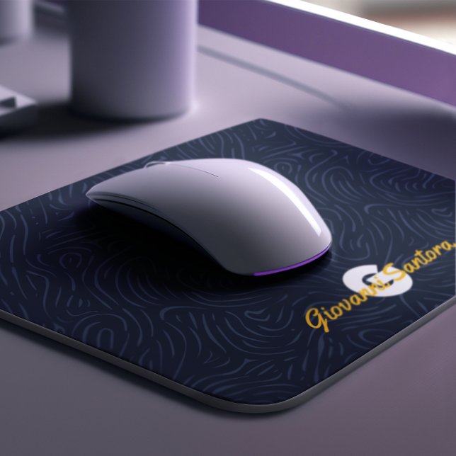 Tapis De Souris Monogramme de Motif de la marine Abstraite moderne (Créateur téléchargé)
