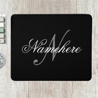 Monogramme de nom noir et blanc personnalisé uniqu