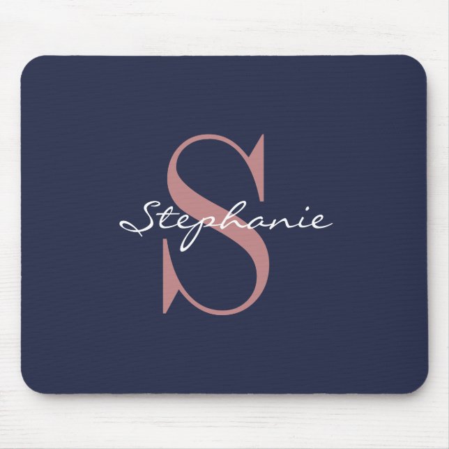 Tapis De Souris Monogramme de nom personnalisé (Devant)