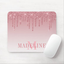 Monogramme de Parties scintillant rose poussiéreux