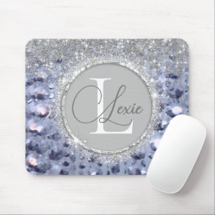 Tapis De Souris Monogramme de perles bleues