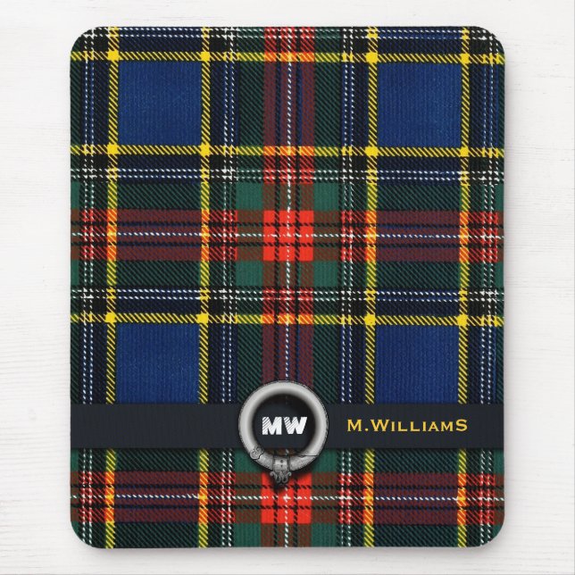 Tapis De Souris Monogramme de tartan de Macbeth (Devant)