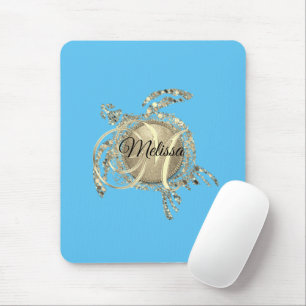Tapis De Souris Monogramme de tortue dorée