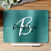 Monogramme écriture noir blanc Métal brossé sarcel
