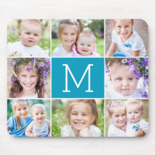 Tapis De Souris Monogramme ÉDITABLE COULEUR Photo Pad