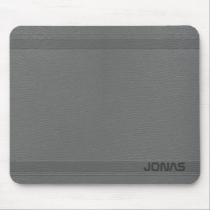 Tapis De Souris Monogramme en cuir gris