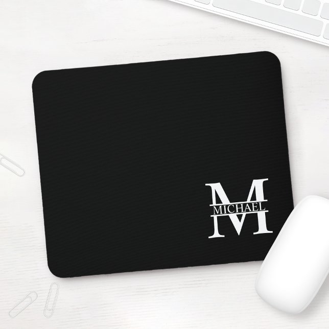 Tapis De Souris Monogramme et nom personnalisés (Créateur téléchargé)