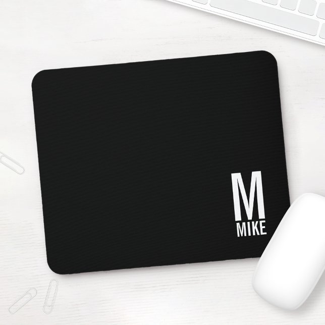 Tapis De Souris Monogramme et nom personnalisés modernes (Créateur téléchargé)