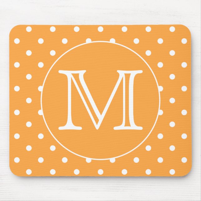 Tapis De Souris Monogramme fait sur commande. Point de polka (Devant)
