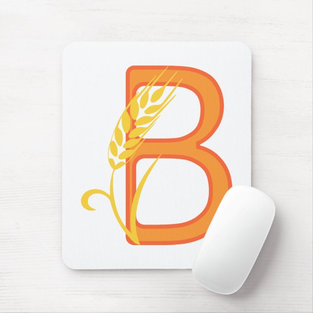Tapis De Souris monogramme floral B lettre majuscule (Avec souris)