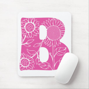 Tapis De Souris monogramme floral B lettre majuscule