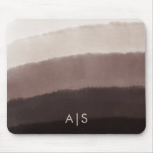 Monogramme Initial Aquarelle Ombre Brun Noix