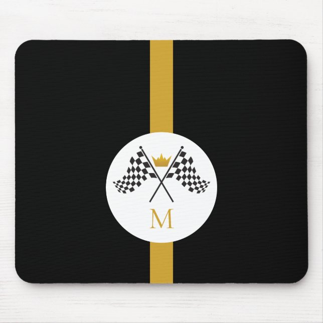 Tapis de souris monogramme initial drapeaux à dami (Devant)