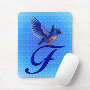 Tapis De Souris Monogramme initiale F Bluebird