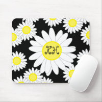 Monogramme marguerrier noir blanc et jaune