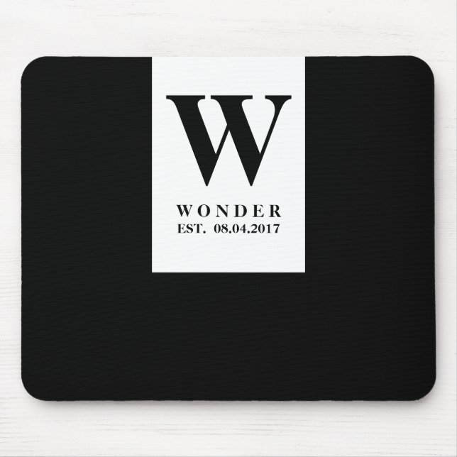 Tapis De Souris Monogramme minimaliste chic | Mariage de jeunes ma (Devant)