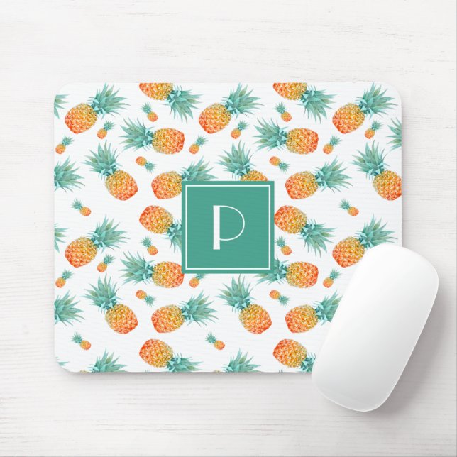 Tapis De Souris Monogramme Motif de fruits à l'ananas mou (Avec souris)