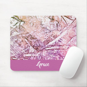 Tapis De Souris Monogramme Motif rose Abstrait