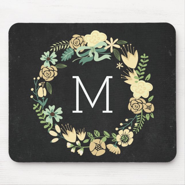 Tapis De Souris Monogramme Mousepad de style de tableau (Devant)