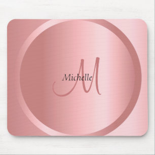 Tapis De Souris Monogramme or Rose tendance Elégant Modèle