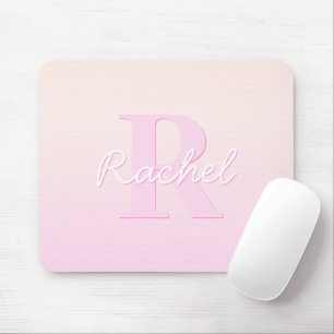 Tapis De Souris Monogramme personnalisable Ombre de la pêche et