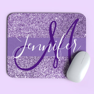 Tapis De Souris Monogramme Personnalisé Photo Paillettes d'Améthys