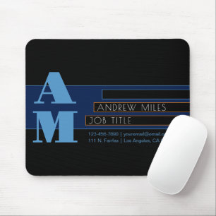 Tapis De Souris Monogramme rétro-moderne et formes et couleurs mod