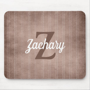 Tapis De Souris Monogramme rétro Vintage Brown