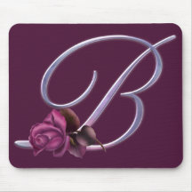 Monogramme rose B de roses