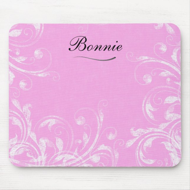 Tapis De Souris Monogramme rose Mousepads (Devant)