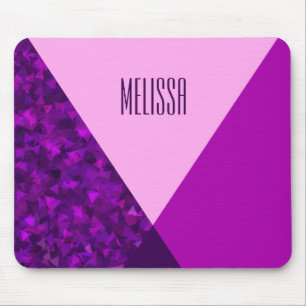 Tapis De Souris Monogramme violet rose géométrique tendance Mousep