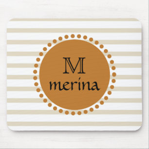 Tapis De Souris Monogramme Yellow Gold strié Cercle
