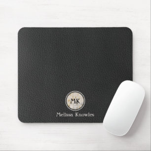 Tapis De Souris Monogrammes Initiales Or Vachet Imprimer Métalliqu