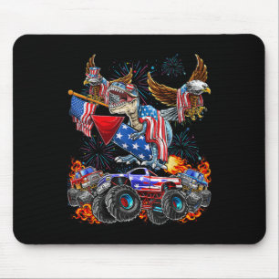 Tapis De Souris Monster Truck Aigle Dinosaure 4 juillet Amérique P