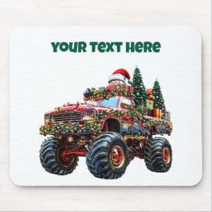 Tapis De Souris Monster Truck Editable Noël Mousepad