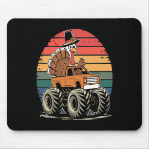 Tapis De Souris Monster Truck Turquie Sunset Retro Thanksgiving Bo