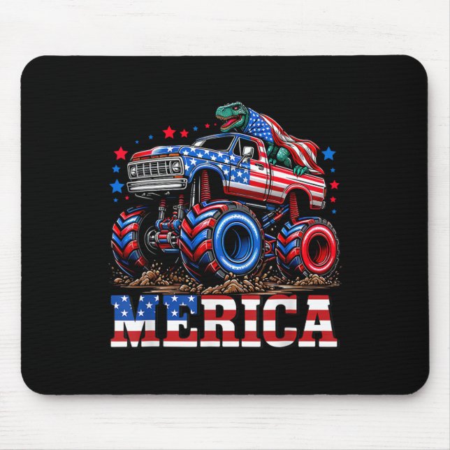 Tapis De Souris Monster Truck Usa Drapeau Patriotique Toddlers Gar (Devant)