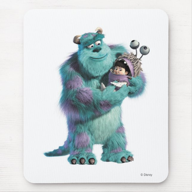 Tapis De Souris Monsters Inc Sulley tenant Boo en costume d'armes (Devant)