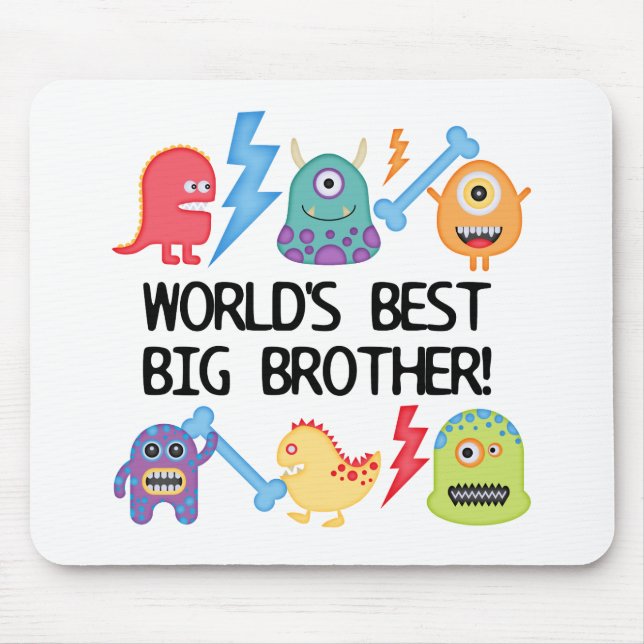 Tapis De Souris Monsters World's Best Big Brother (Devant)