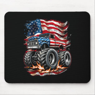Tapis De Souris Monstre Camion Drapeau Américain États-Unis 4 Juil