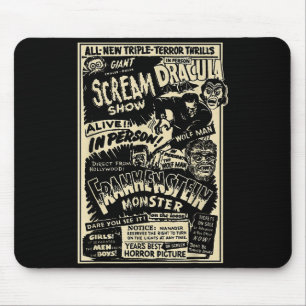 Tapis De Souris Monstre de film d'horreur Momie Dracula Loup-garou