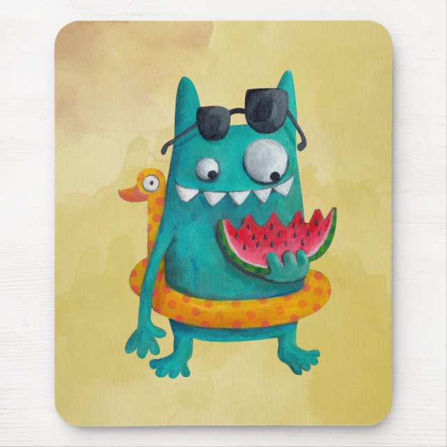 Tapis De Souris Monstre de plage d'été (Devant)